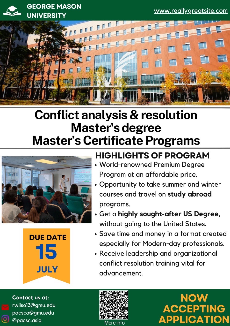 Shape Your Future: Earn a Prestigious U.S. Degree in Conflict Analysis and Resolution in Korea and Lead Social Change